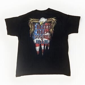 Cowboy Up Bald Eagle Graphic T-Shirt Large 21x27 USA